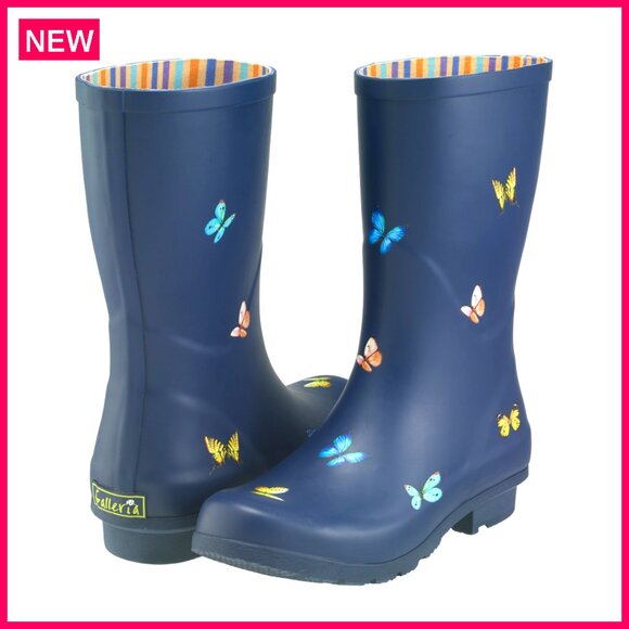 Mid-Calf Rain Boots Waterproof Outdoor Footwear